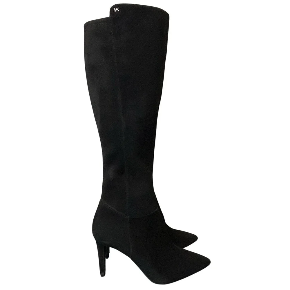 Michael Kors Dorothy Flex Black Suede Knee-High Boots - Size‎ 8.5M - Stiletto